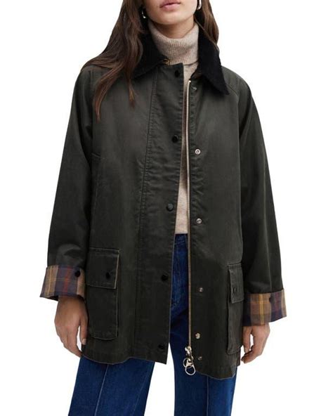 Mango Waxed Effect Jacket in Black | Lyst