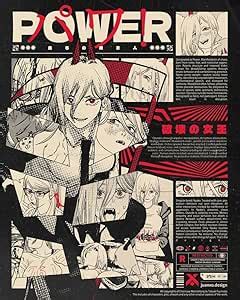Power Chainsaw-Man Anime Poster| A4 Size Glossy Print | Self-Adhesive ...