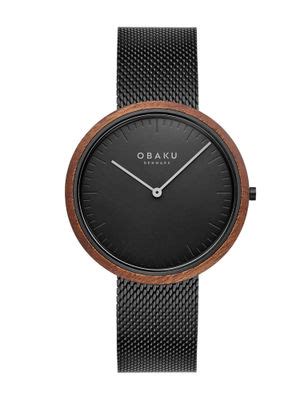 Buy Obaku Trae Charcoal V245GXBBMB Black Dial Quartz Watch For men Online
