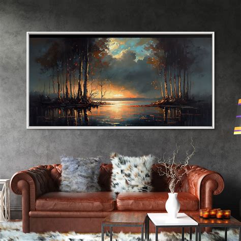 Moody Landscape Painting, Canvas Print, Framed Wall Art, Wall Decor ...