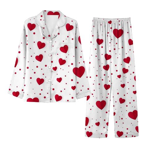 Hamky Pajamas for Women Set Valentines Pajamas for Women Women Long ...