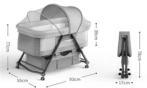 Cradle Crib Baby Rack, Foldable, Comes with Casters - Grey – House of quirk