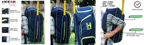 Heega in-Blue Cricket Kit Bag with Special Bat Holder On The Side ...