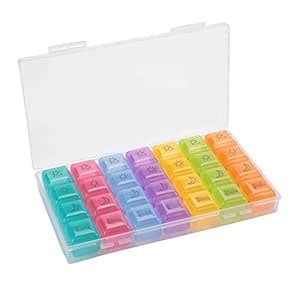 Retenda Weekly Pills Organizer, Travel Pill Vitamin Holder Dispenser ...