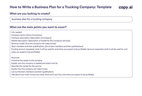 Trucking Company Business Plan 的图像结果