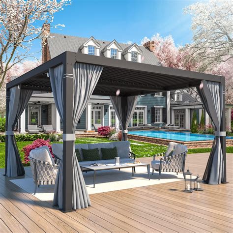Amazon.com: MIRADOR 80S Louvered Pergola 10' x 10', Modern Style with ...