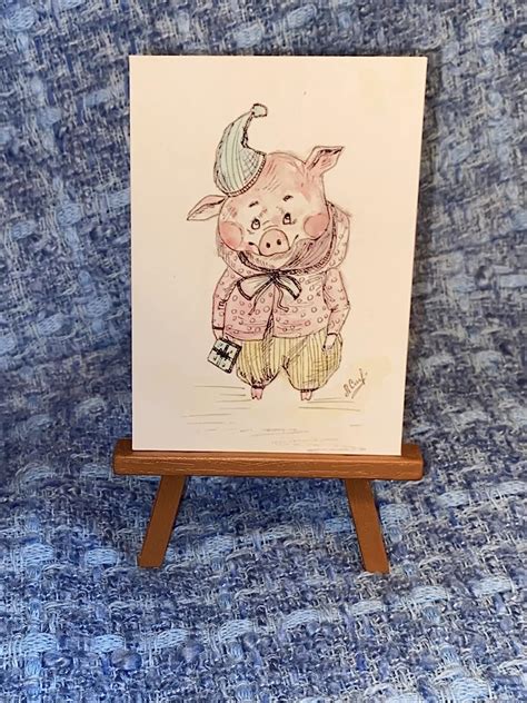 Buy 3x ACEO Pigs funny family animals Print from Watercolor Painting ...