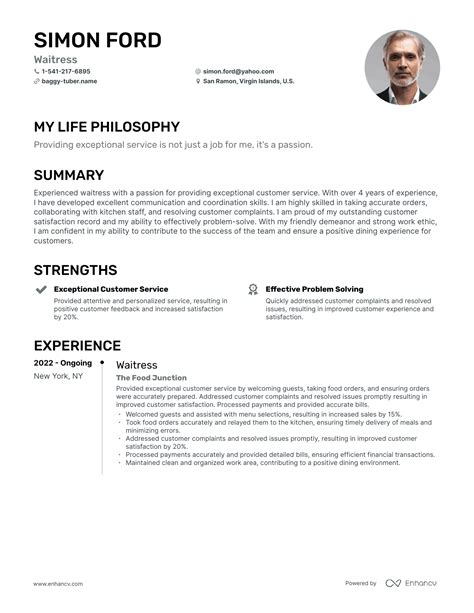 Waitress Description Waiter/Waitress Resume Example & Writing Tips