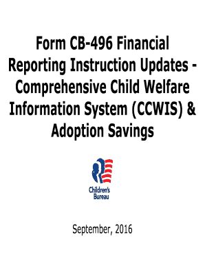 Fillable Online acf hhs Form CB-496 Financial Reporting Instruction ...