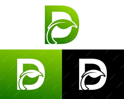 Premium Vector | Abstract letter d green leaf logo - Abstract Letter D
