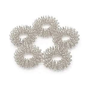 Maxtree Sujok Acupressure Finger Massage Ring -Set Of 5, Silver ...