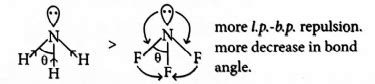 The correct order of bond angles in BF 3, NH 3, NF 3 and PH 3 is
