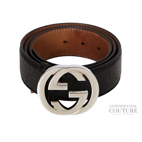 Black GG Guccisima Leather Belt- 38" – Confidential Couture