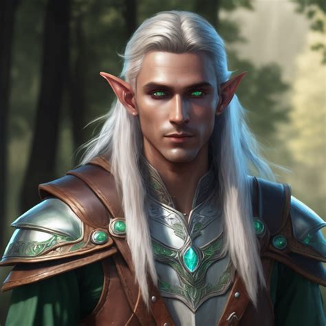 Design a astral elf ranger, for DND 5e, Male, white...