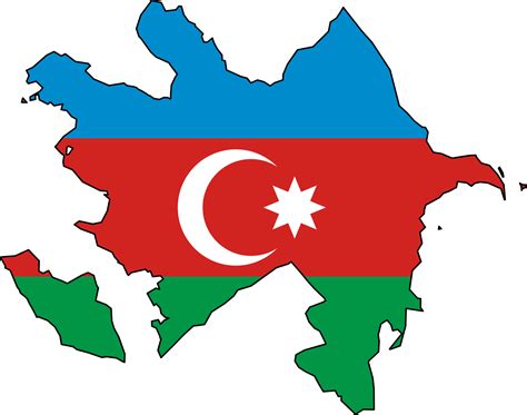 Azerbaijan Flag Map - Mapsof.Net