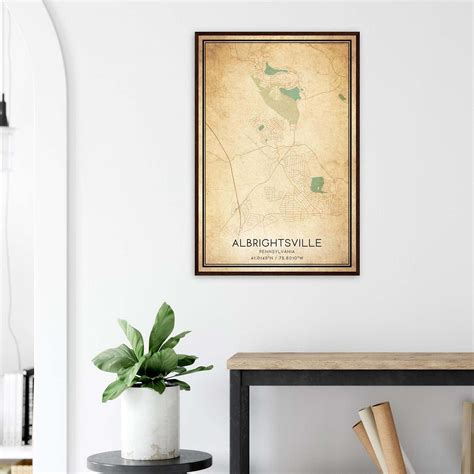 Vintage Albrightsville Pennsylvania Map Poster, Albrightsville PA City ...