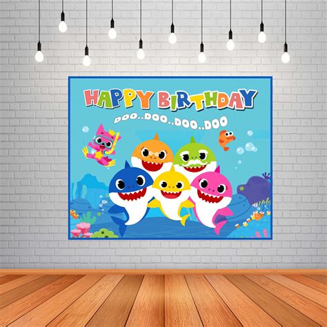 Buy WoW Party Studio Baby Shark Theme Happy Birthday Decoration Party ...