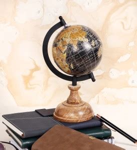 CASA DECOR 5 inch Diameter Blue Metallic Black Arc Globe For Home ...