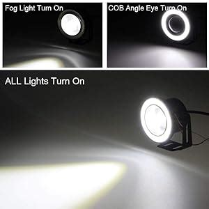 AutoBizarre Car Fog Lamp Angel Eye LED DRL Projector Cob Light 89mm (3. ...