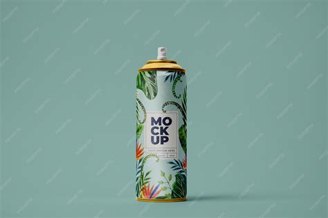 Premium PSD | Aerosol bottle mockup design