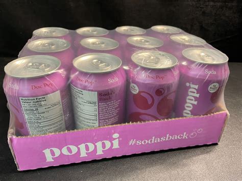 1 Case of Poppi Doc Pop Prebiotic Sparkling Soda Beverages - 12 x 355ml ...