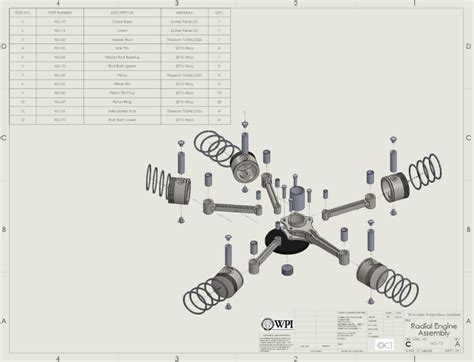 Image result for Radial Engine Exploded View Drawing