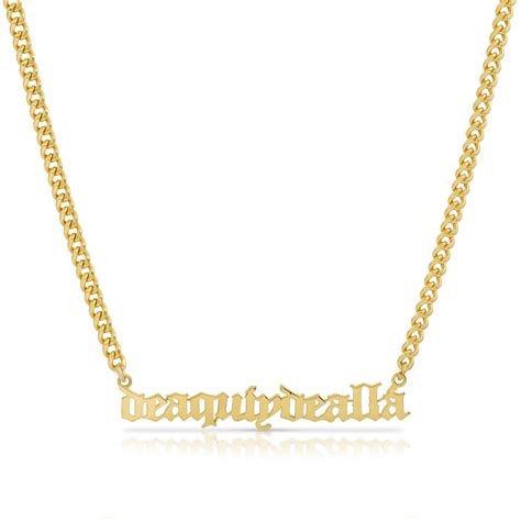 CUSTOM OLD ENGLISH CUBAN LINK NAME PLATE NECKLACE – Maria Consuelo Designs