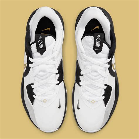 Nike Kyrie Low 5 White Metallic Gold Black DJ6012-101 | SneakerNews.com