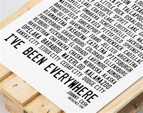 Johnny Cash Print - Poster, Art, Quote, Lyrics, Wall Art, Ive Been ...