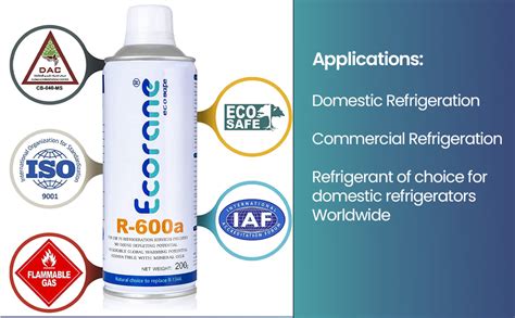 ECORANE® R600a Isobutane Refrigerant Gas Cylinder Suitable for use in a ...