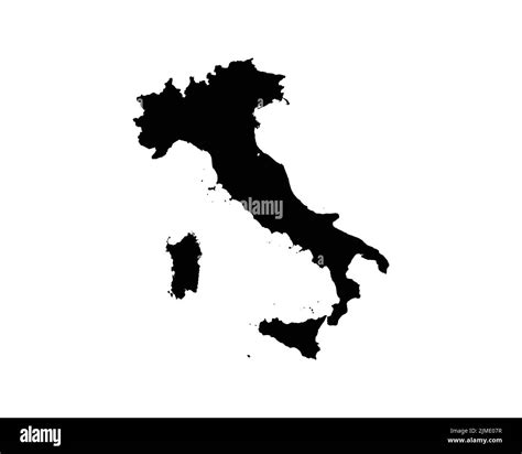 Italy Map. Italian Country Map. Black and White Italiana National ...