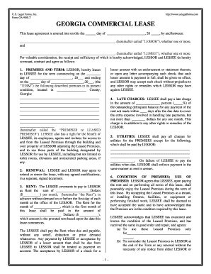 Georgia Commercial Lease - Blank Fillable Template | Fill Out, Print ...