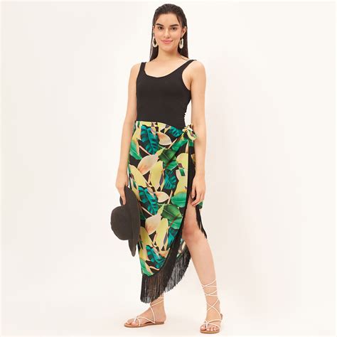 Yellow and Green Midi Sarong | First Resort by Ramola Bachchan