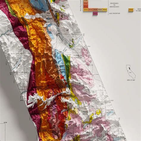 Sierra Nevada Map | Relief Map | Geoartmaps