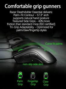 RAZER Mouse da gioco con cavo DeathAdder Essential, design ergonomico e ...