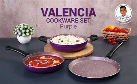 Buy Wonderchef Valencia Non-Stick Cookware 3 Piece Set | Kadhai, Fry ...