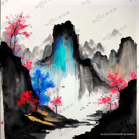 中國水墨畫 Ai 的图像结果