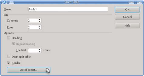 OpenOffice CreateTable Command 的图像结果