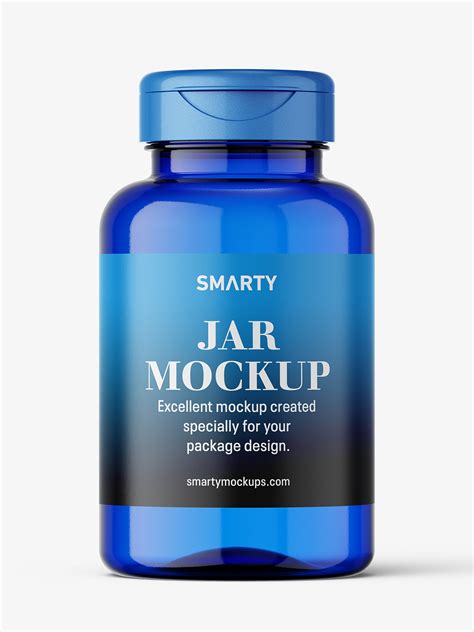 Blue jar mockup - Mockups Design