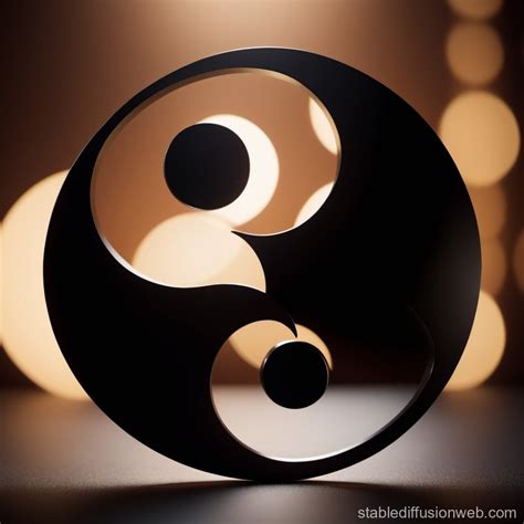 Curved Parallel Line Yin Yang Symbol | Stable Diffusion Online