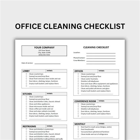 Commercial Cleaning Checklist Template Free at Annabelle Focken blog