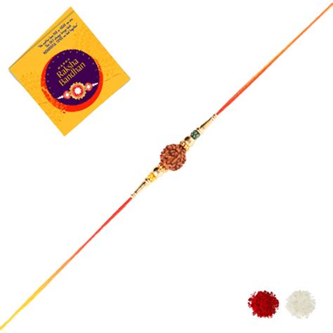 Buy Beingelegant - Big RUDRAKSHA Rakhi for Brother with Roli Chawal and ...