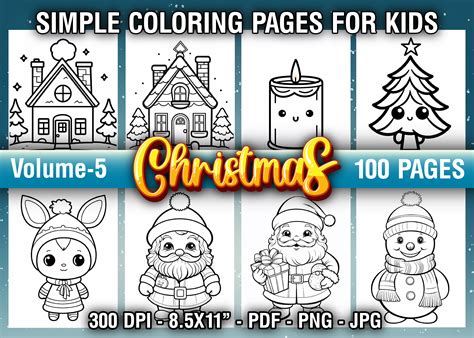 Simple Christmas Coloring Pages