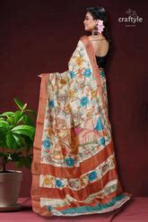 Bal Ganesha Painted Zari Pure Tussar Kalamkari Design – Craftyle