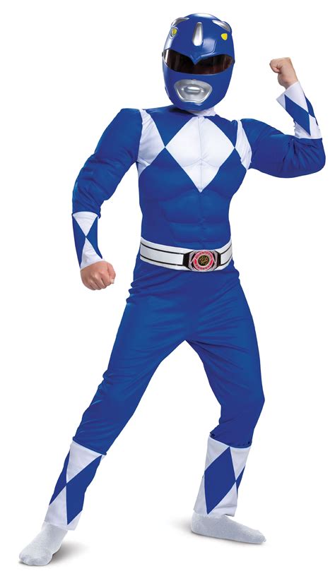Buy Disguise Blue Power Rangers Classic Muscle Boys Halloween Fancy ...