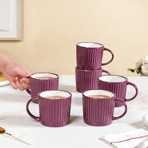 Nestasia Set of 6 Ceramic Coffee Cup | Microwave & Dishwasher Safe ...