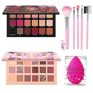 Zaduhik Soft Bristles 5 Pcs Pink Makeup Brushes Set with Nude Eyeshadow ...