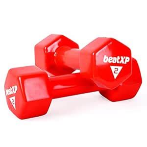 Buy beatXP Vinyl Dumbbells (1kg - 5kg) | Pack of 2 | Durable & Travel ...