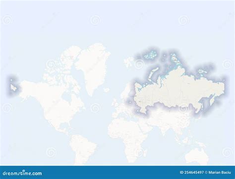 Physical Map of the Country of Russia Colored Stock Illustration ...