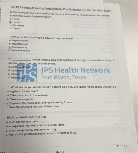 Solved: Ch 12 Factors Affecting Drug Activity Practicing for the ...